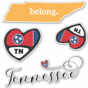 Love Tennessee, 3 Designs, Die Cut Stickers