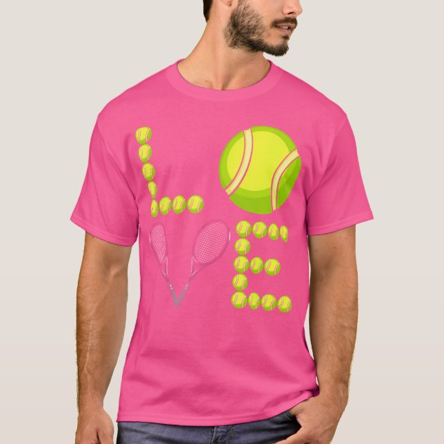 Love Tennis Ball Racket Tennis Coach Player T-Shirt (Front)