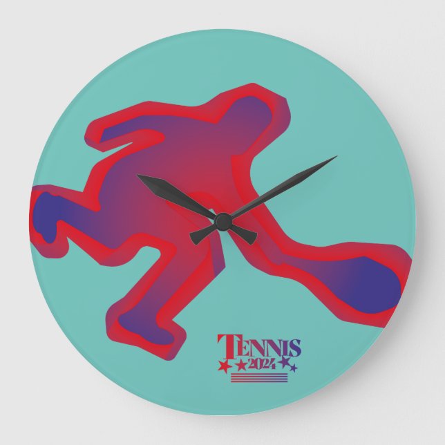 LOVE TENNIS BY MASANSER PIXELAT LARGE CLOCK (Front)