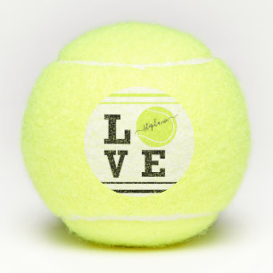 Love Tennis First Name Yellow Ball  