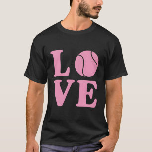 Love Tennis Funny Retro Style Tennis Player Gift F T-Shirt