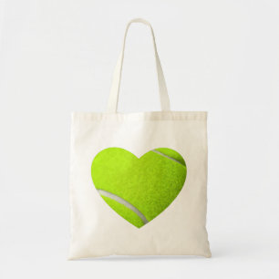 love tennis heart sports athletic tote bag