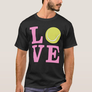 Love Tennis - Pink Text T-Shirt