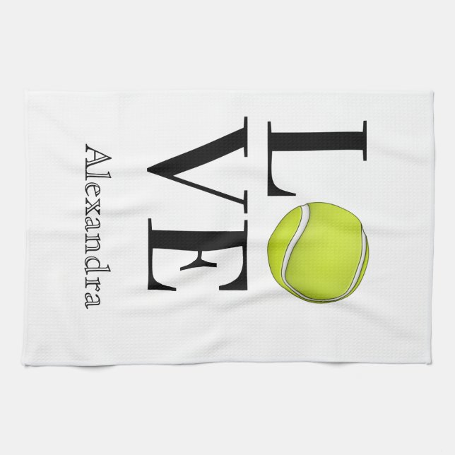 Love Tennis Player Yellow Ball Sports Towel (Horizontal)