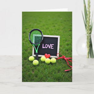 Love Tennis Scene Card