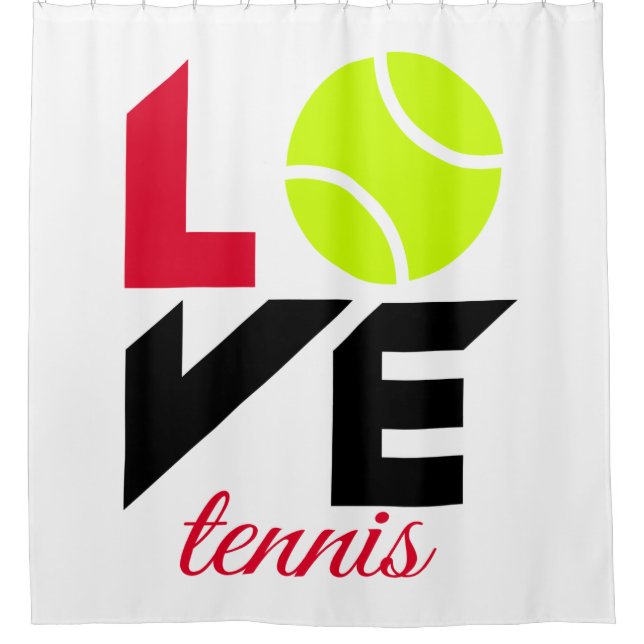 Love tennis shower curtain (Front)