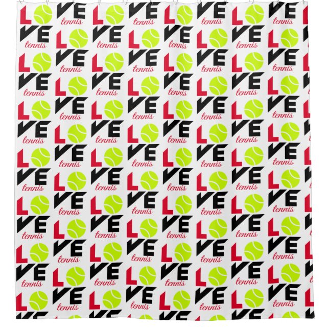 Love tennis shower curtain (Front)