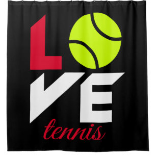 Love tennis shower curtain
