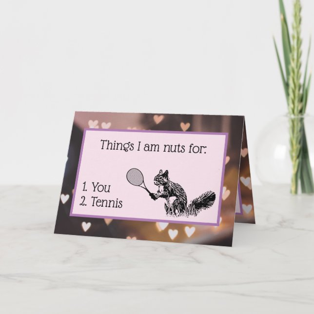 Love Tennis Squirrel Holiday Card (Front)