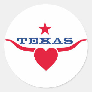 Love Texas Classic Round Sticker