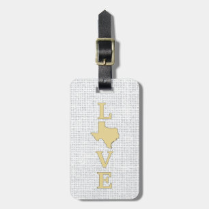 LOVE Texas State Map Luggage Tag
