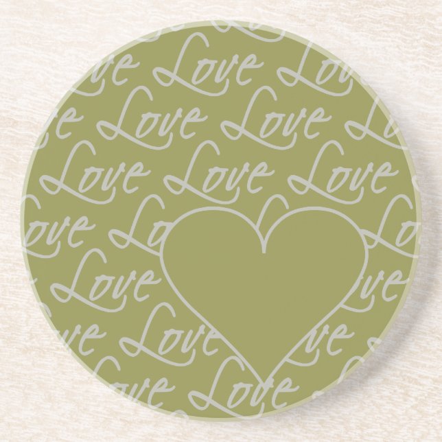 Love Text coaster, customise Coaster (Front)