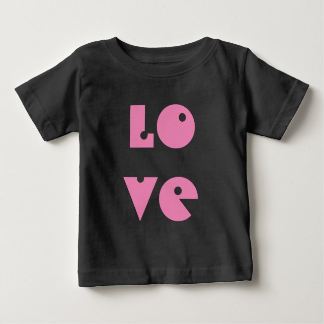 Love Text Funny Sweet Pink Tutu Typography Baby T-Shirt (Front)