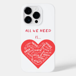 Love Text Heart Multilanguage iPhone Case