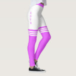 Love Text Heart Purple White Leggings Your Colours<br><div class="desc">MIGNED Design Leggings - Your Text and Colours</div>