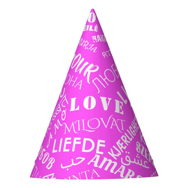 Love Text Paper Party Hat (Front)