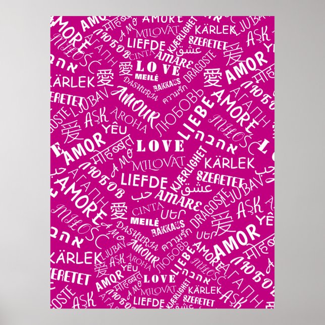 Love Text Posters - Custom Colour (Front)