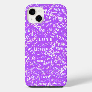Love Text Purple iPhone Case - Choose Colours