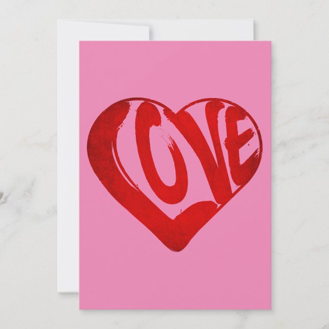 LOVE TEXT RED TYPOGRAPHY VALENTINES DAY INVITATION (Front)