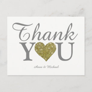 love & thank you nice wedding postcard