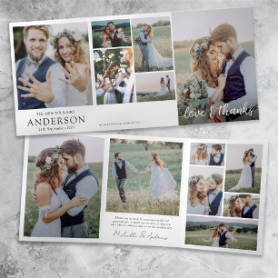 Love & Thanks 14 Photo Collage Wedding Keepsake  Tri-Fold Card