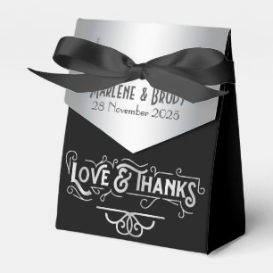 Love & Thanks 25th Wedding Anniversary Silver Favour Box
