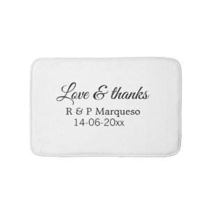 Love & thanks add couple name wedding add date yea bath mat