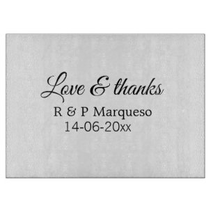 Love & thanks add couple name wedding add date yea cutting board