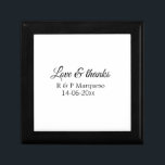 Love & thanks add couple name wedding add date yea gift box<br><div class="desc">For lovers like us</div>