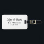 Love & thanks add couple name wedding add date yea luggage tag<br><div class="desc">For lovers like us</div>