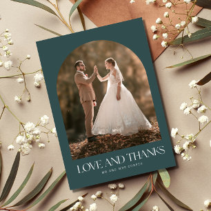 Love Thanks Arch Photo Boho Wedding Thank You Card