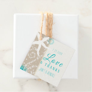 Love & Thanks Beach Wedding Favour Tags
