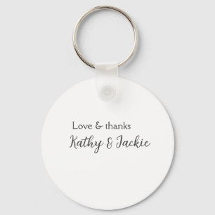 Love & thanks couple name wedding simple minimal  key ring