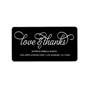 Love & Thanks   Custom Background Colour Label