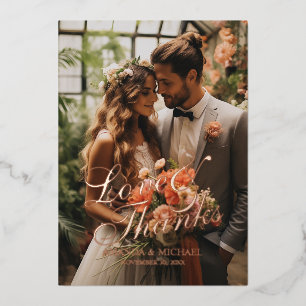'Love & Thanks' Custom Photo Wedding Thank You