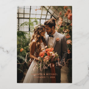 'Love & Thanks' Custom Photo Wedding Thank You