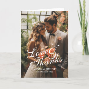 'Love & Thanks' Custom Photo Wedding Thank You Card