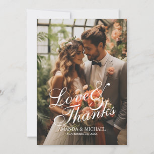 'Love & Thanks' Custom Photo Wedding Thank You Card