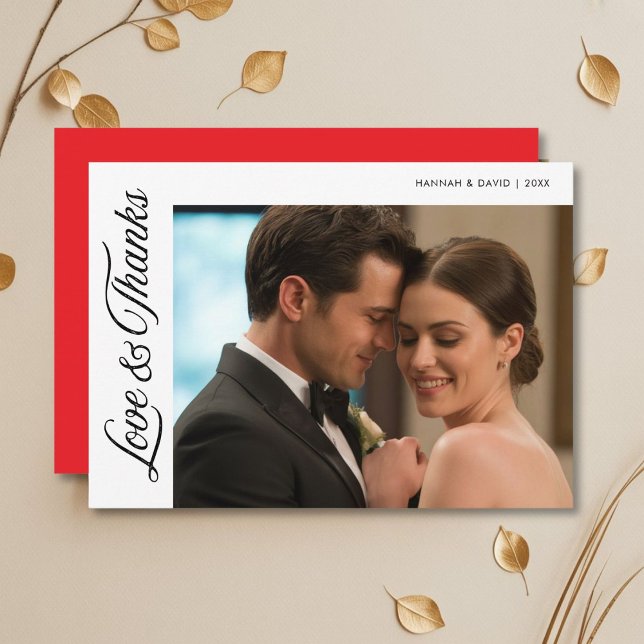 Love & Thanks Cute Couple Thank You Card (Creator Uploaded)