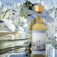 Love & Thanks Dusty Blue Simple Wedding Photo Mini