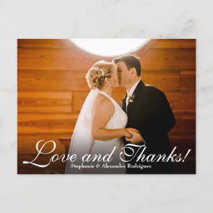 Love Thanks Effect Wedding Photo Thank You Card