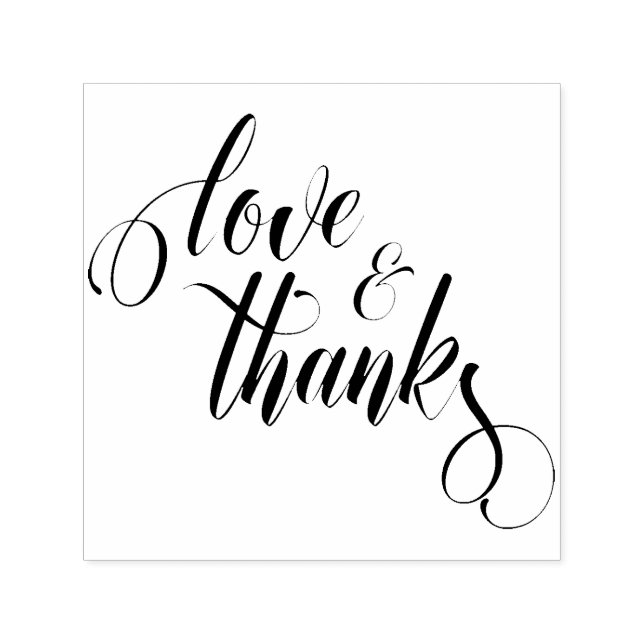 Love & Thanks Elaborate Script Typography Self-inking Stamp (Design)
