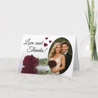Love & Thanks Elegant Burgundy Rose Wedding