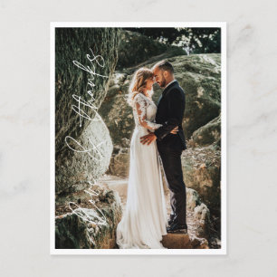 Love Thanks Elegant Wedding Photo Thank You Postcard