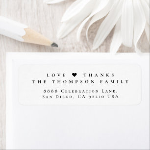 Love & Thanks Family Elegant Minimalist Mailing