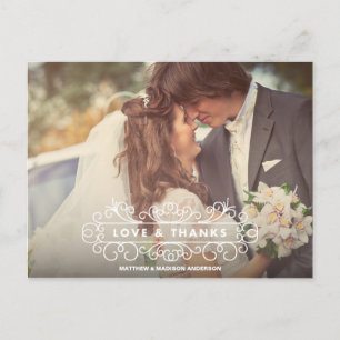 LOVE & THANKS FRAME WEDDING THANK YOU POST CARD