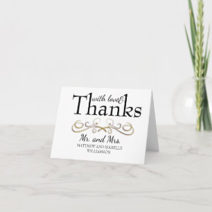 Love & Thanks Gold Flourish Thank You Notes