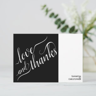 Love & Thanks Minimalist 2 Pane Modern Wedding Thank You Card