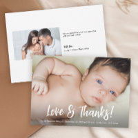 Love & Thanks Modern Custom Photos Baby Shower 