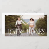Love & Thanks Retro Script Wedding Thank You Card (Front/Back)